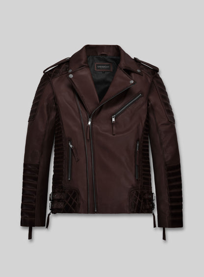 Charles Burnt Wine Leather Jacket - L