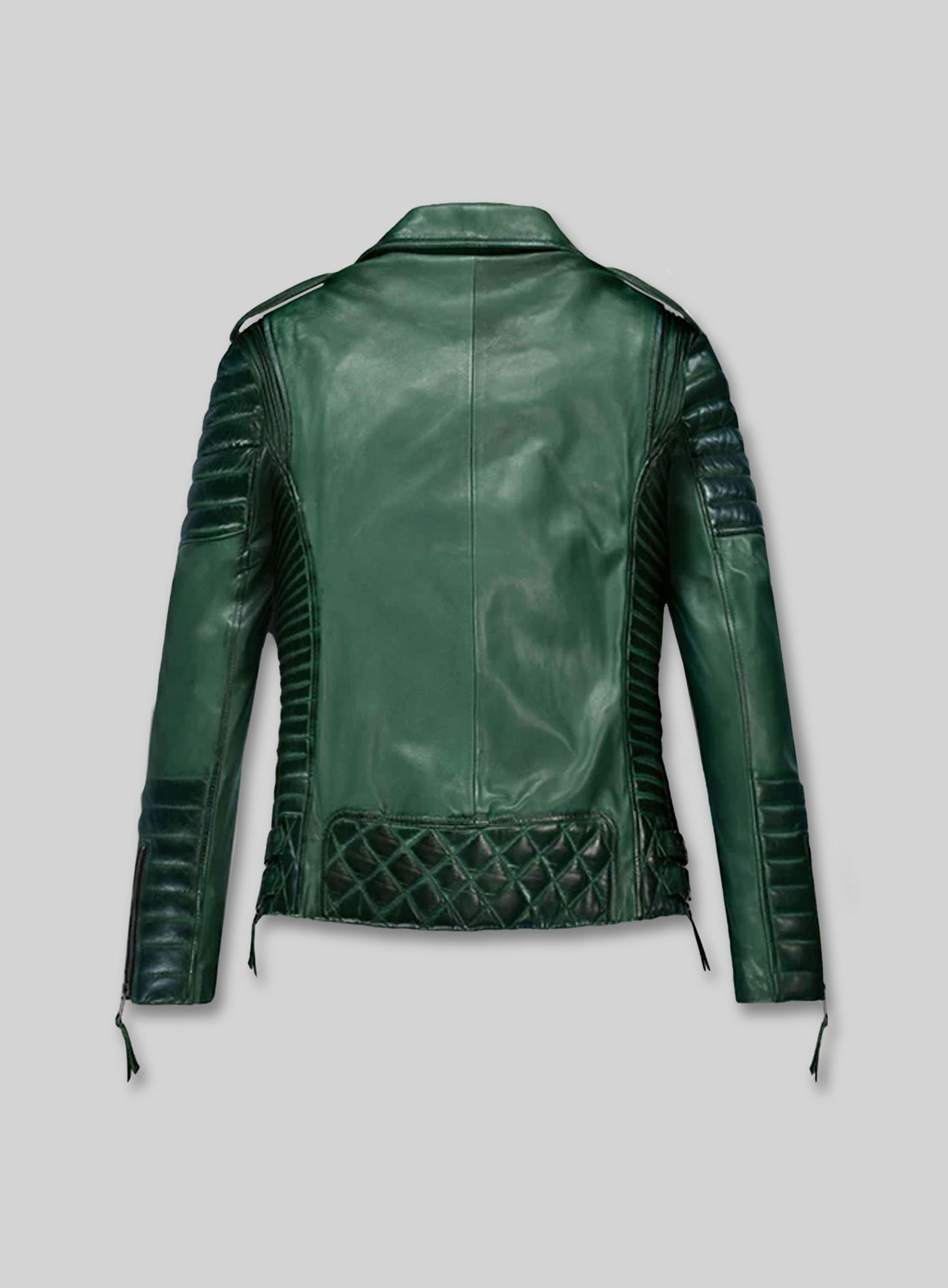 Charlotte Burnt Green Leather Jacket