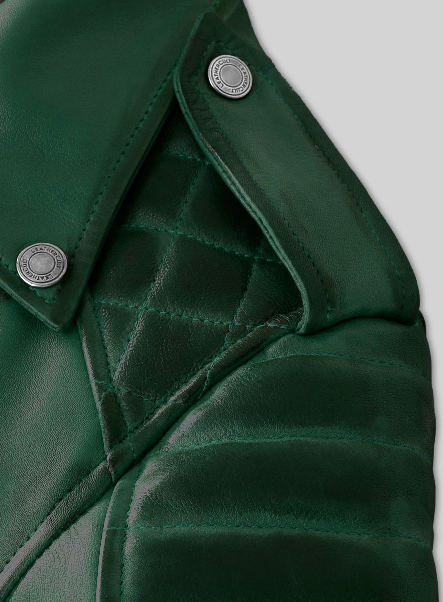 Charlotte Burnt Green Leather Jacket