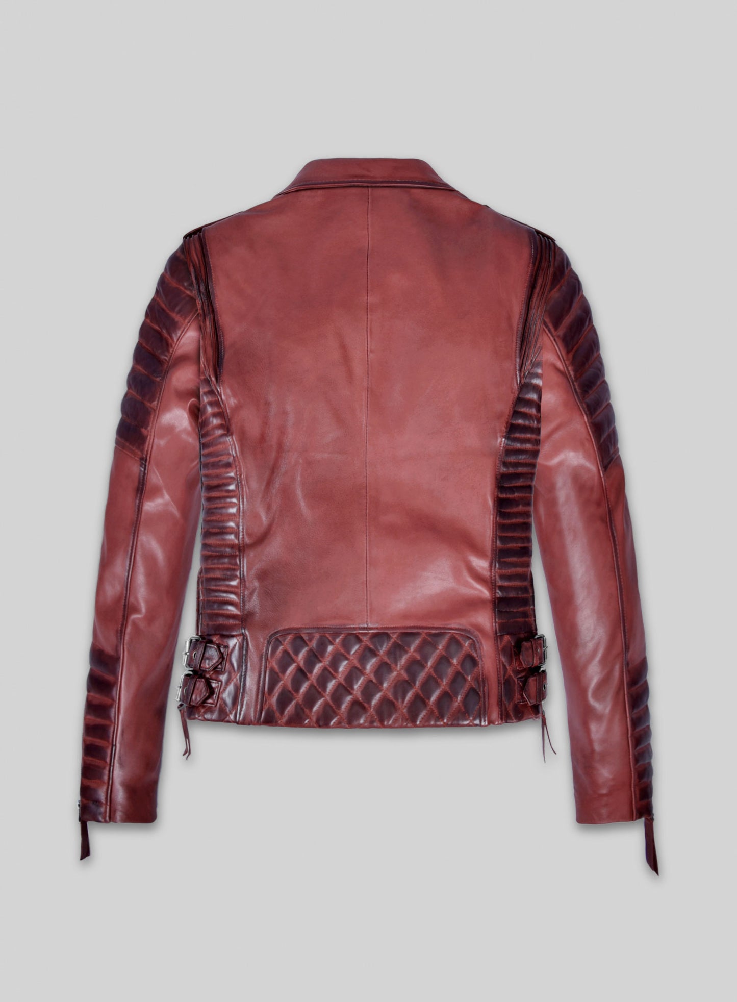 Charlotte Burnt Red Leather Jacket