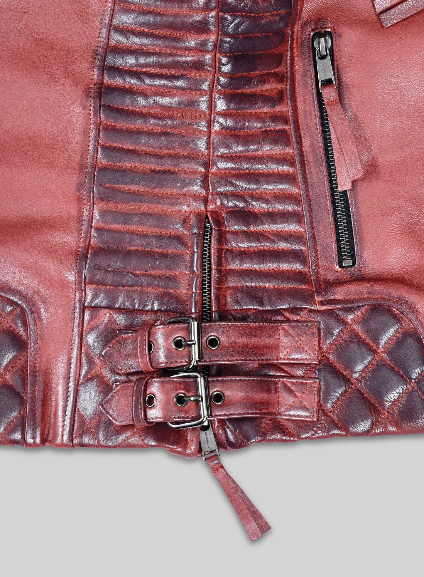 Charlotte Burnt Red Leather Jacket