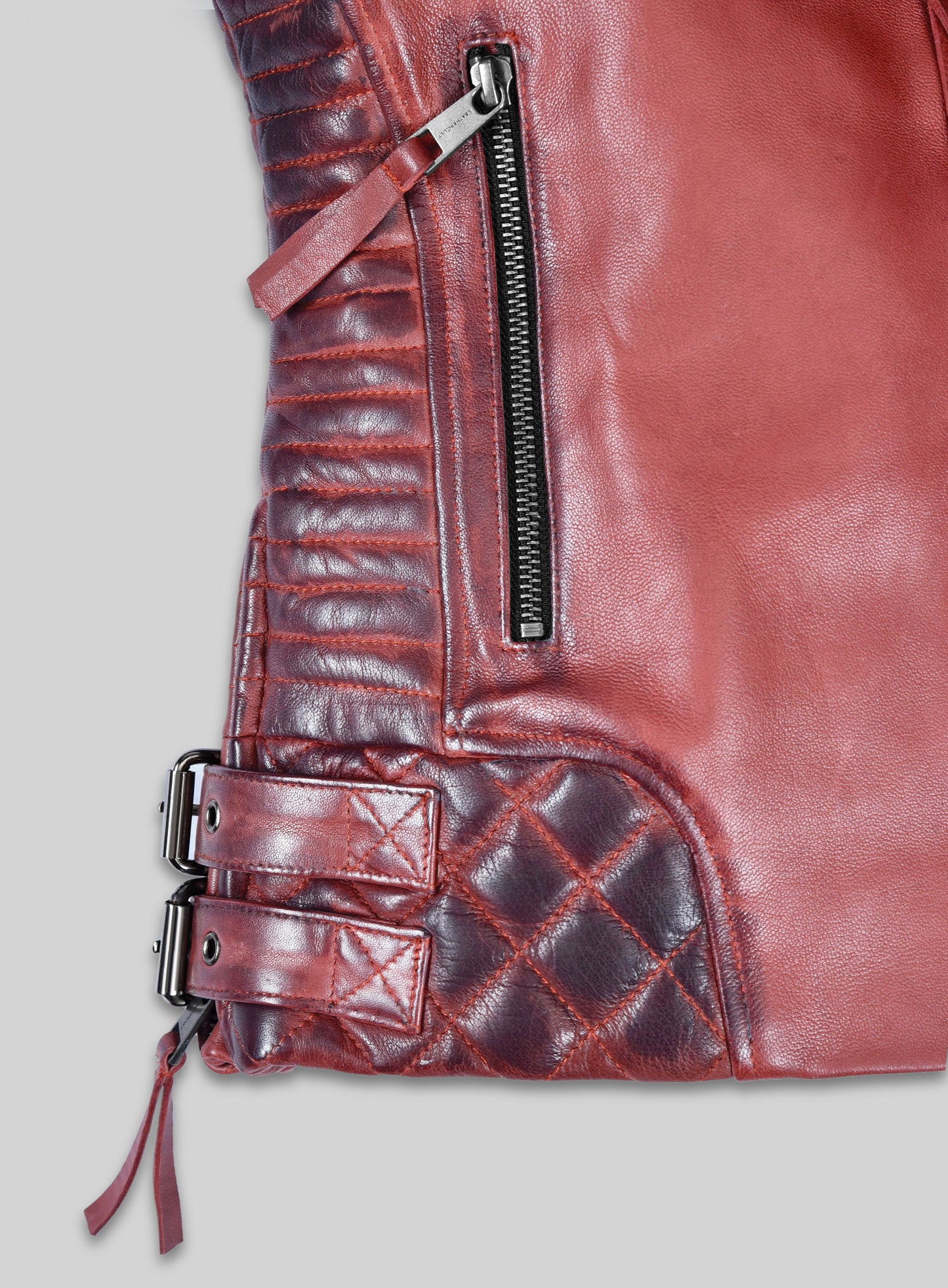 Charlotte Burnt Red Leather Jacket