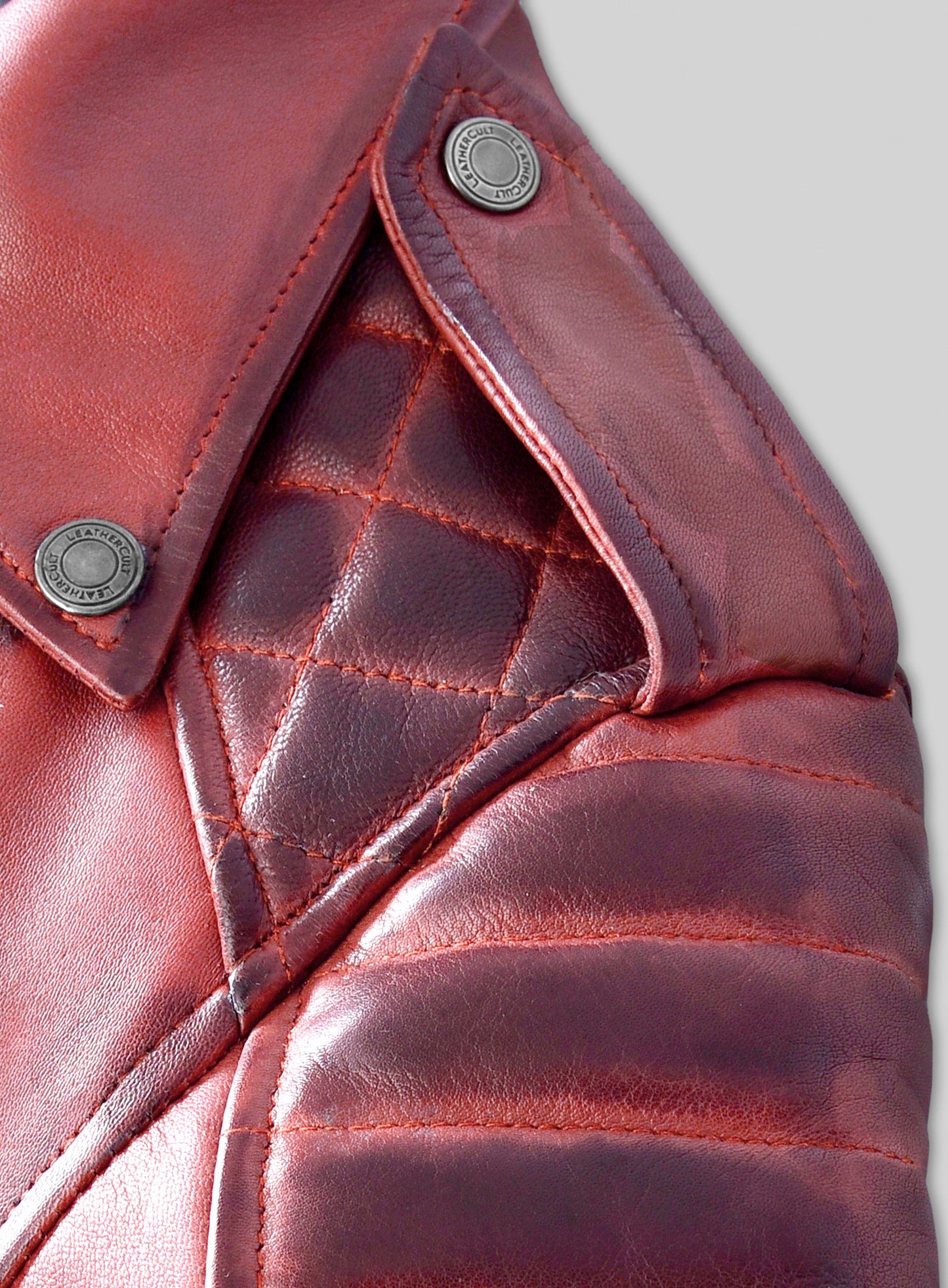 Charlotte Burnt Red Leather Jacket
