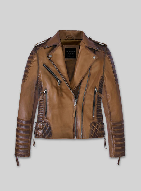Charlotte Burnt Tan Leather Jacket
