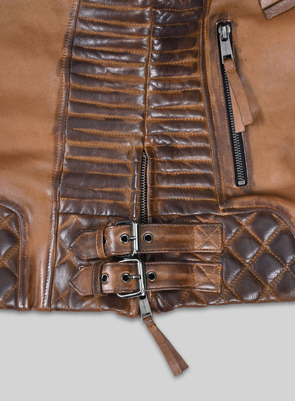 Charlotte Burnt Tan Leather Jacket