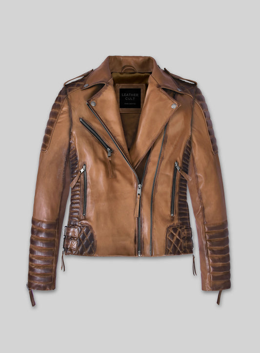 Charlotte Burnt Tan Leather Jacket