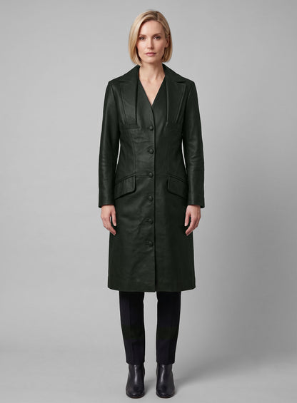 Chelsea Leather Long Coat