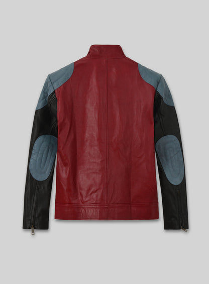 Cherry Red Akon Leather Jacket