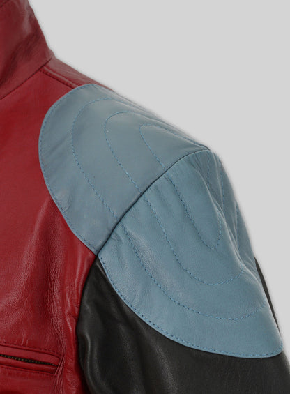 Cherry Red Akon Leather Jacket