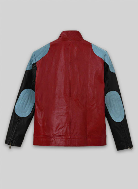 Cherry Red Akon Leather Jacket