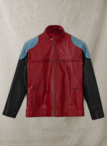 Cherry Red Akon Leather Jacket - LeatherCult