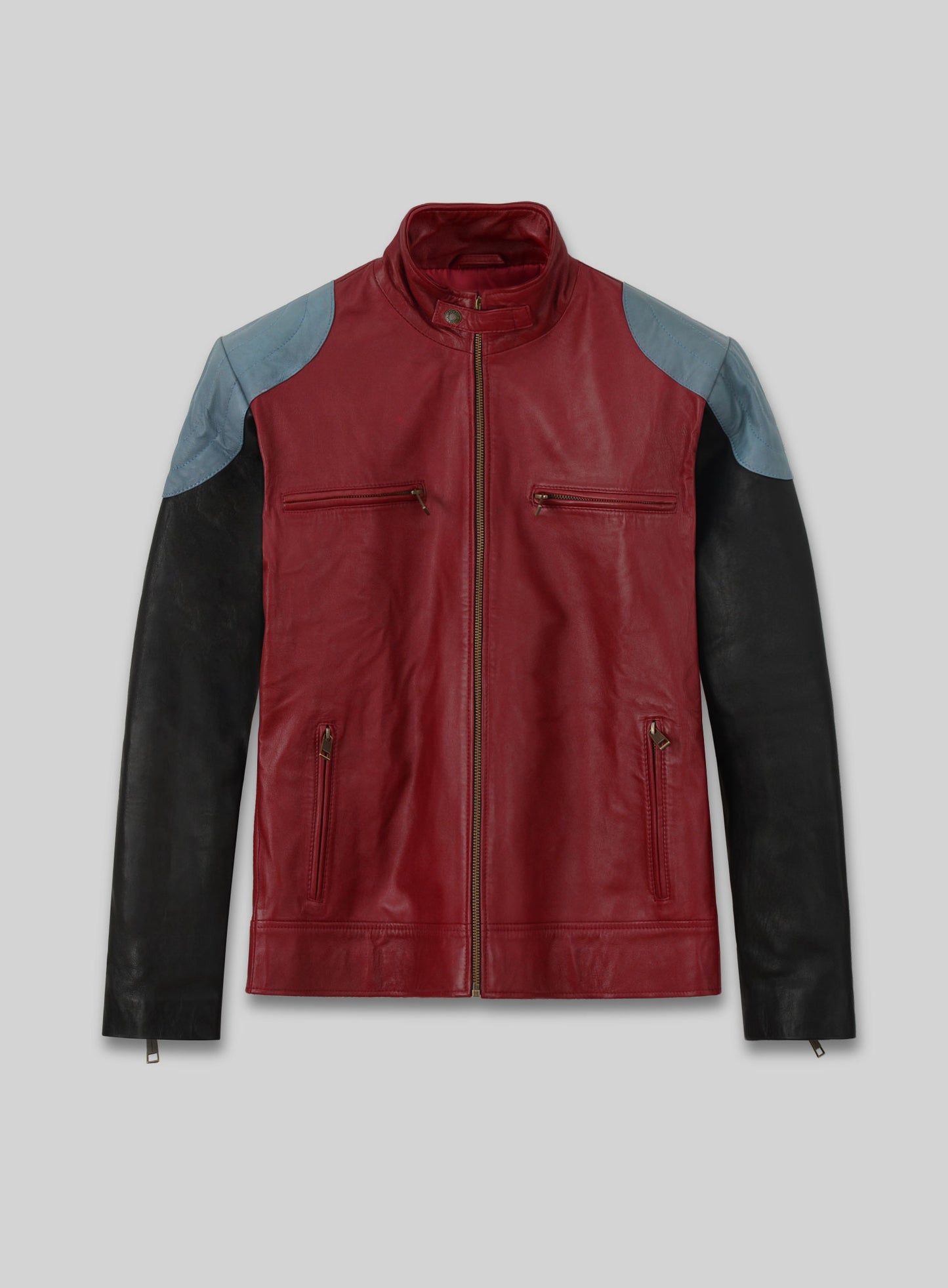 Cherry Red Akon Leather Jacket