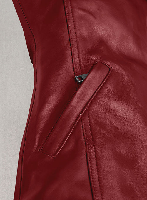 Cherry Red Leather Jacket #292 - LeatherCult