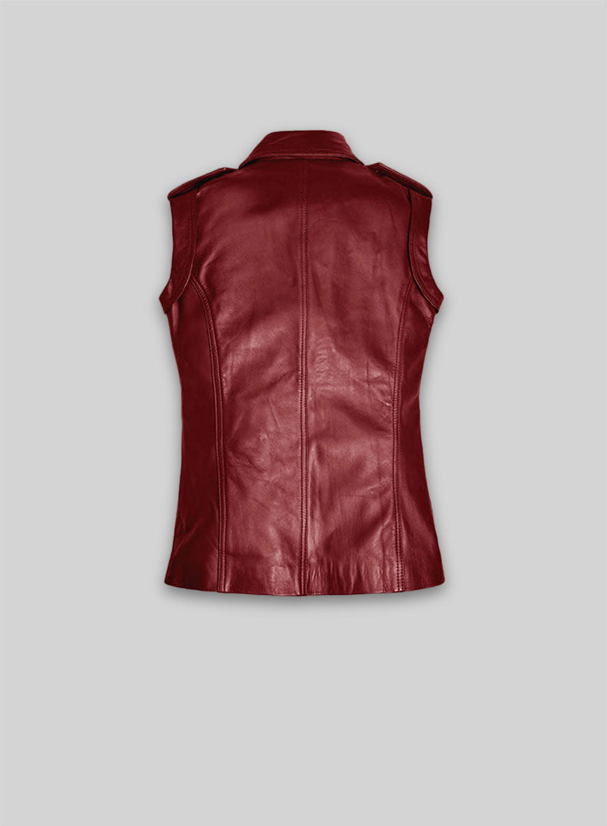 Cherry Red Leather Jacket #292