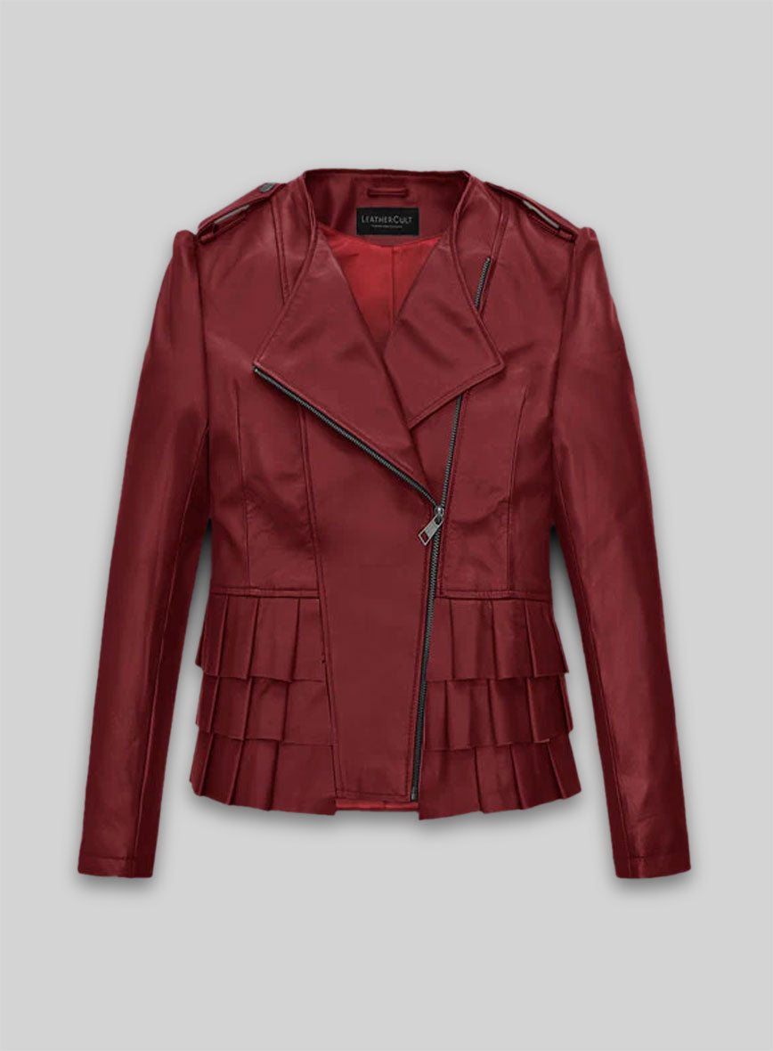 Cherry Red Leather Jacket # 295