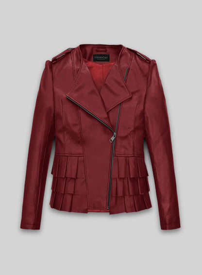 Cherry Red Leather Jacket # 295