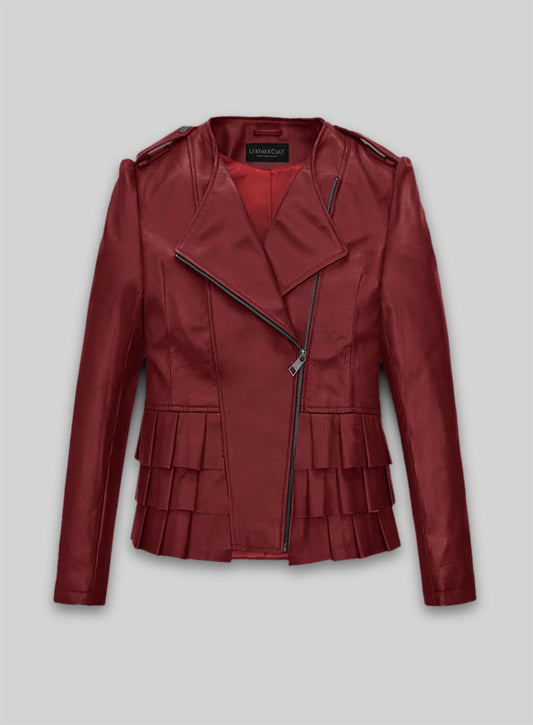 Cherry Red Leather Jacket # 295
