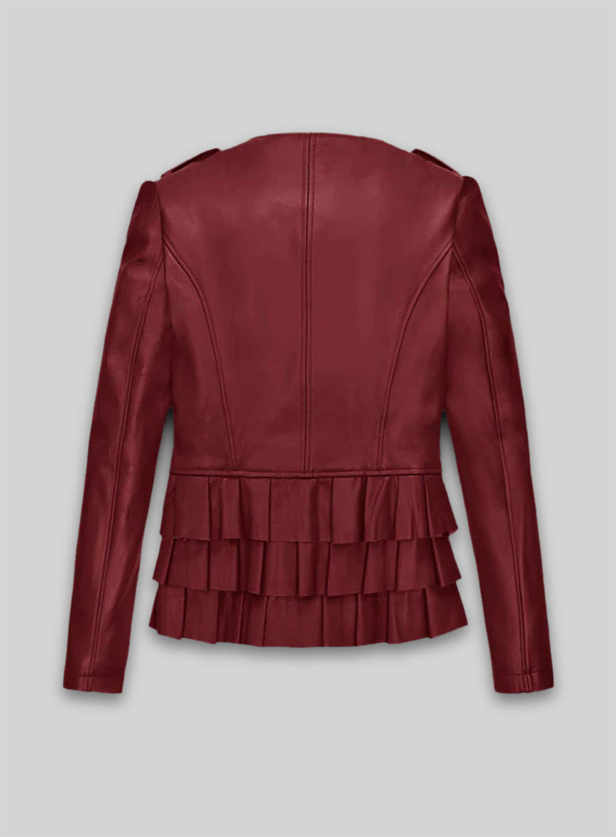 Cherry Red Leather Jacket # 295