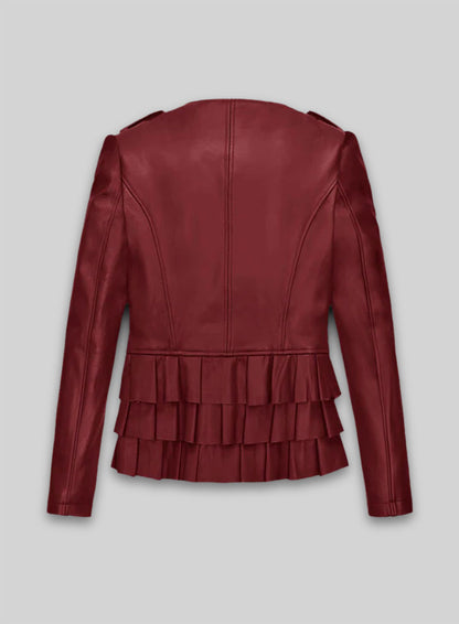 Cherry Red Leather Jacket # 295