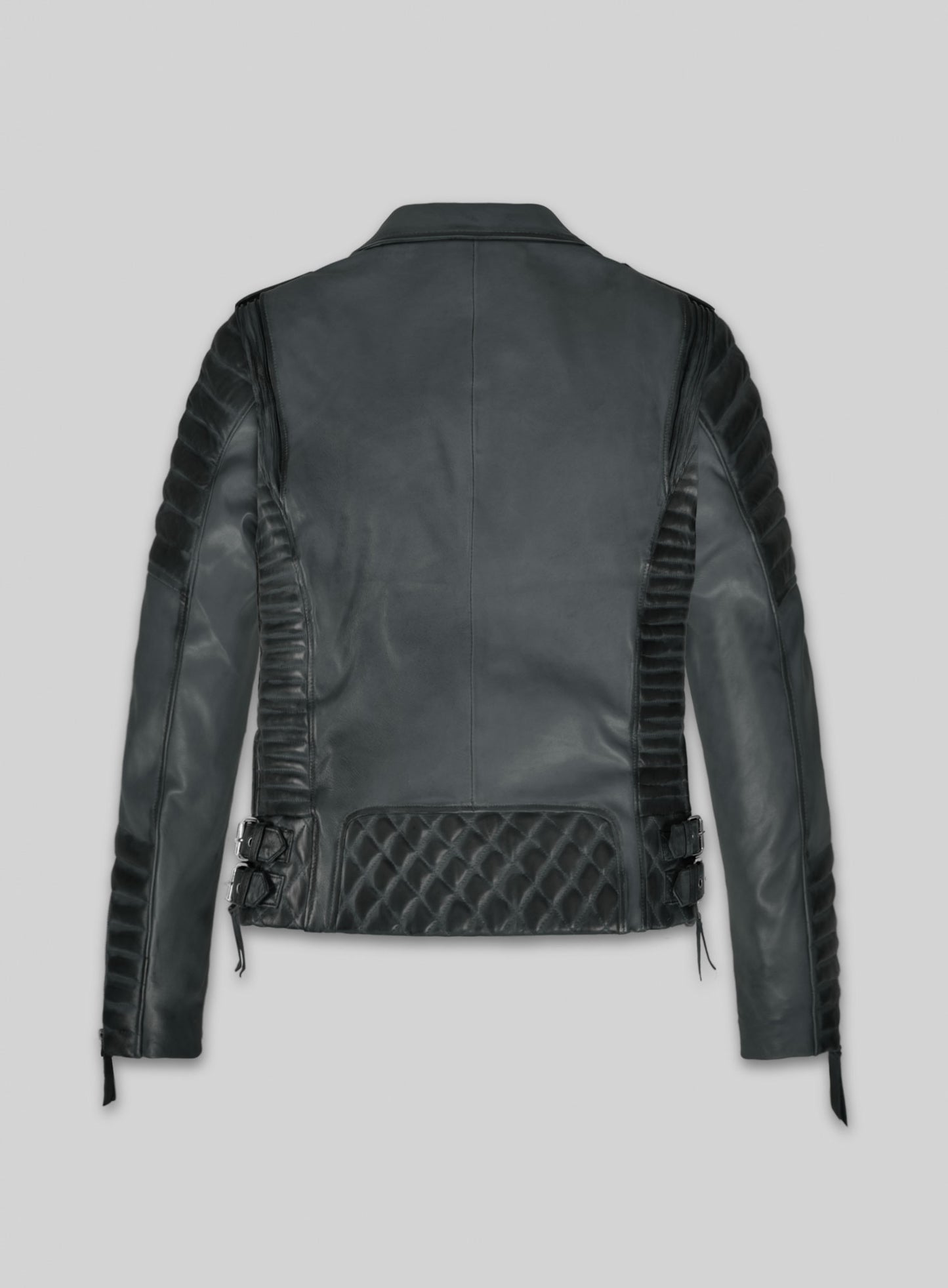 Charlotte Burnt Charcoal Leather Jacket