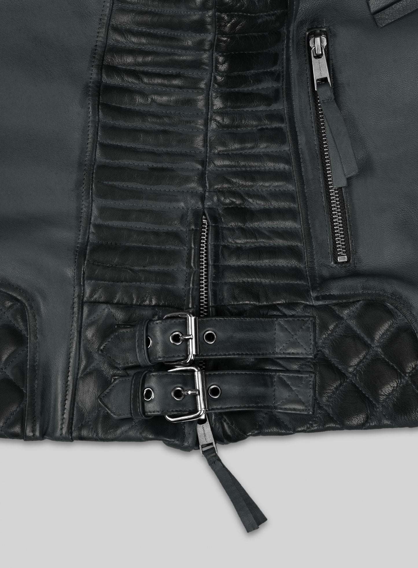 Charlotte Burnt Charcoal Leather Jacket