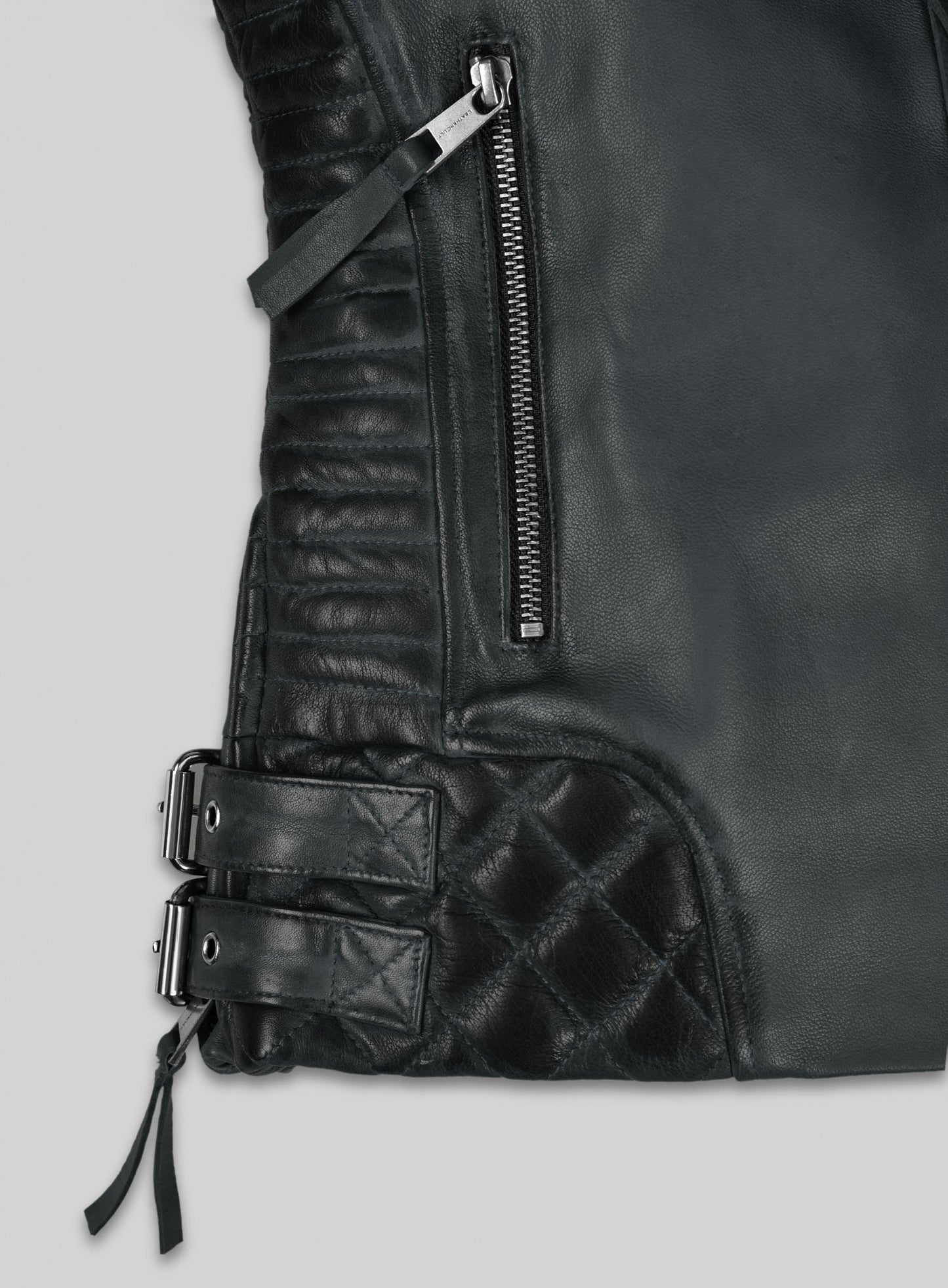 Charlotte Burnt Charcoal Leather Jacket
