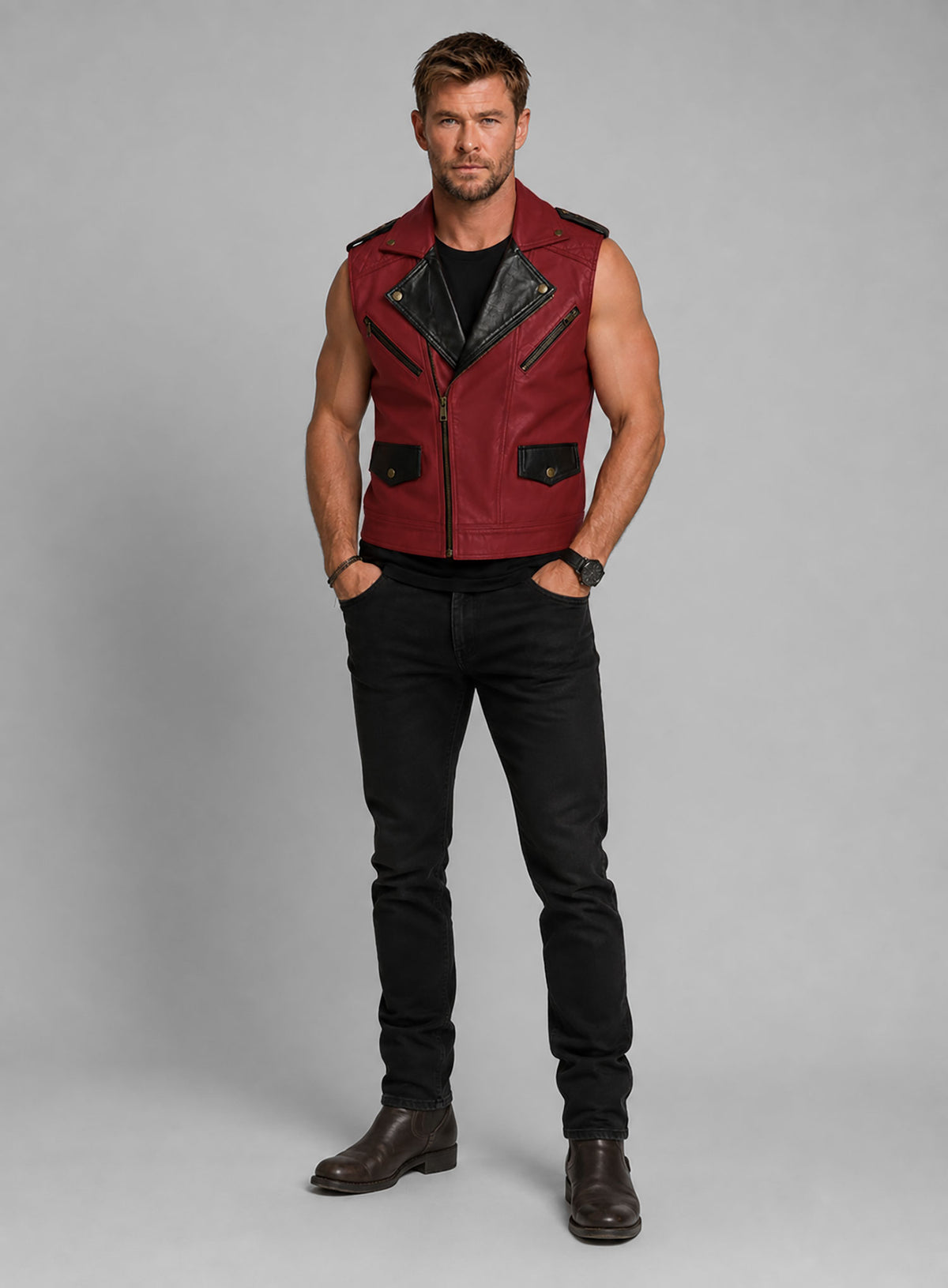 Chris Hemsworth Thor Love and Thunder Leather Vest