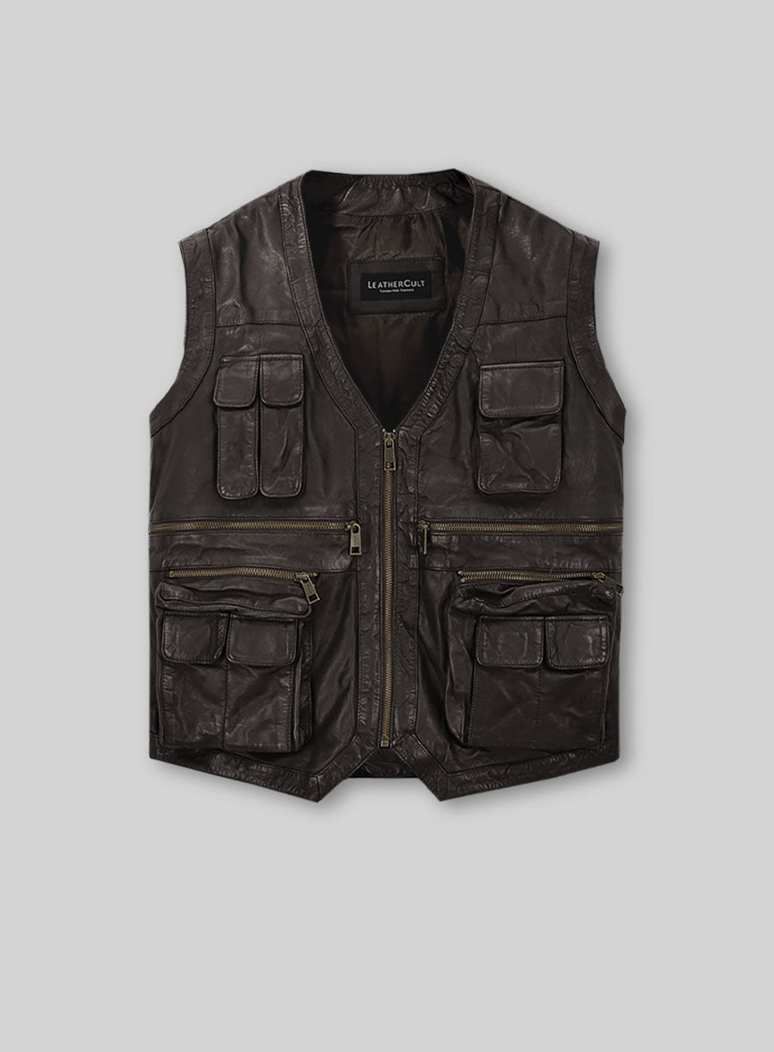Soft Louis Brown Washed & Wax Chris Pratt Jurassic World Vest Soft Louis Brown Washed & Wax Chris Pratt Jurassic World Vest
