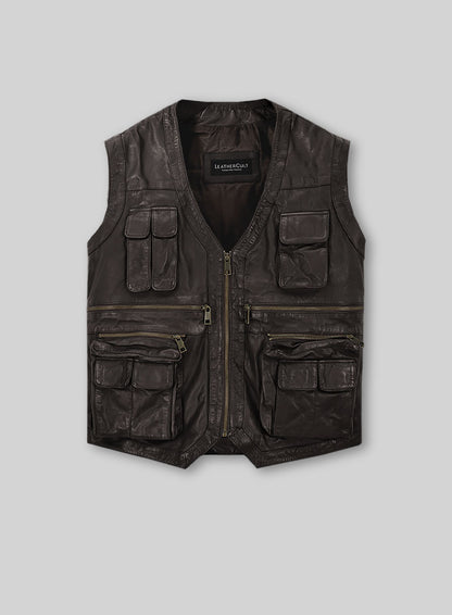 Soft Louis Brown Washed & Wax Chris Pratt Jurassic World Vest