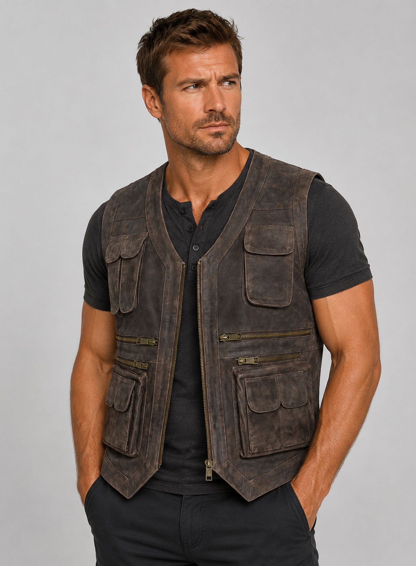 Chris Pratt Jurassic World Leather Vest