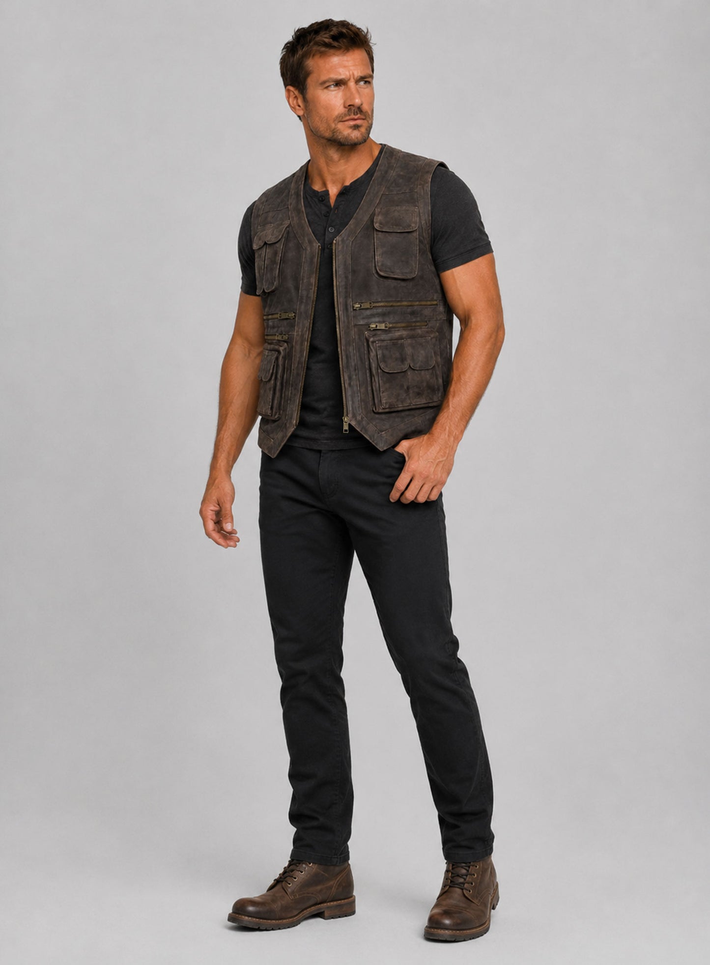 Chris Pratt Jurassic World Leather Vest