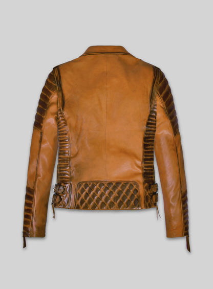 Charlotte Burnt Mustard Leather Jacket