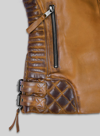 Charlotte Burnt Mustard Leather Jacket