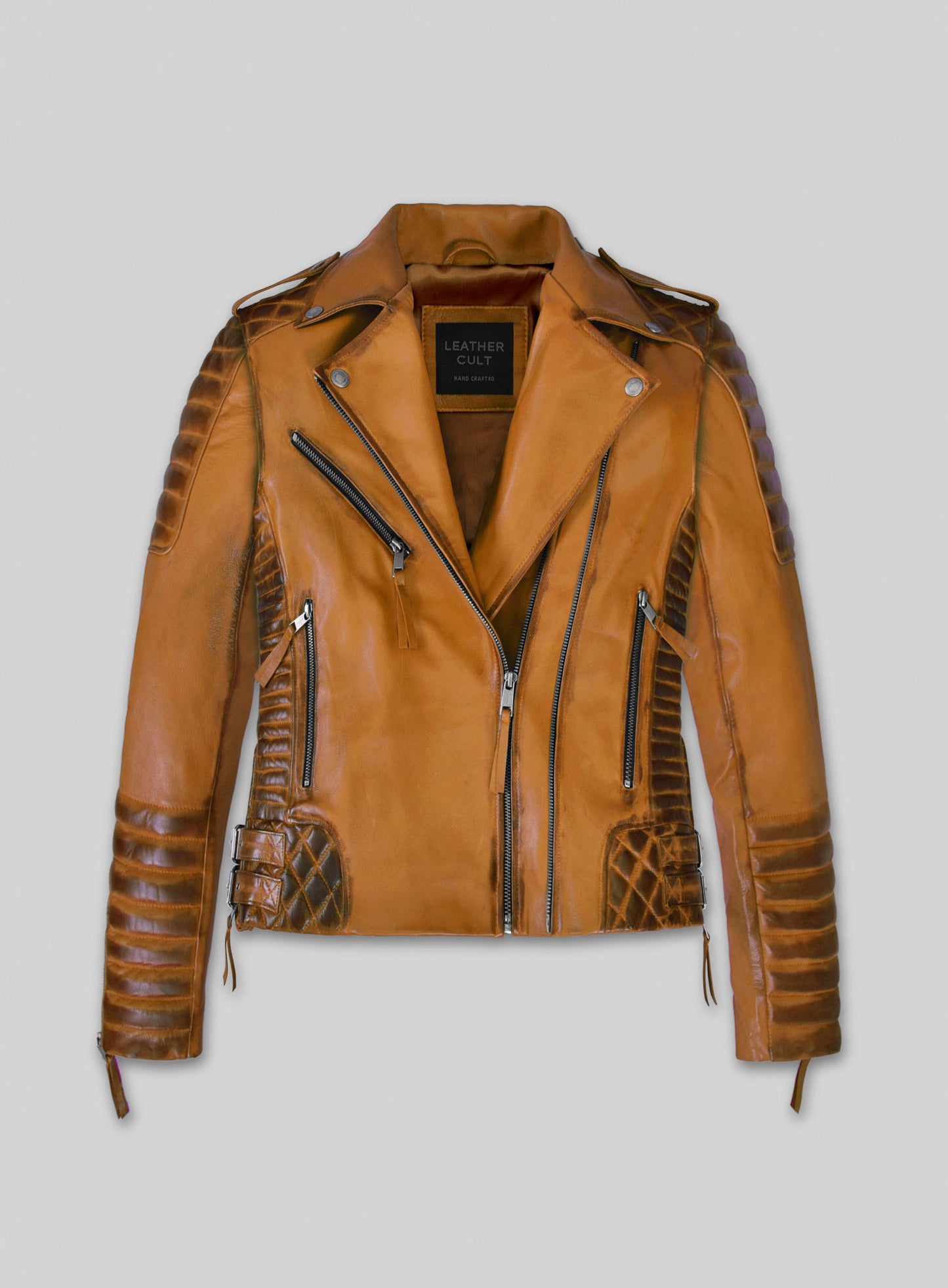 Charlotte Burnt Mustard Leather Jacket