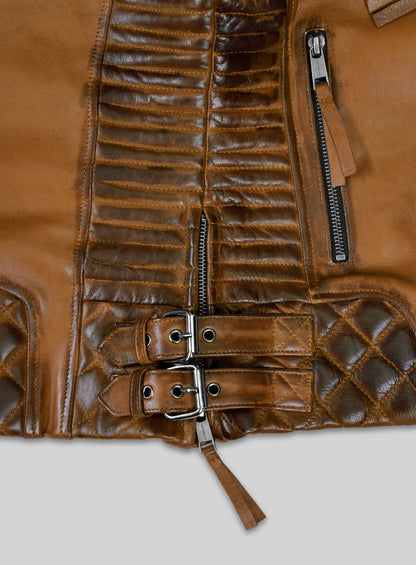 Charlotte Burnt Mustard Leather Jacket