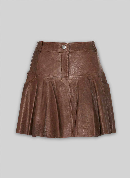 City Addiction Flare Leather Skirt - # 404