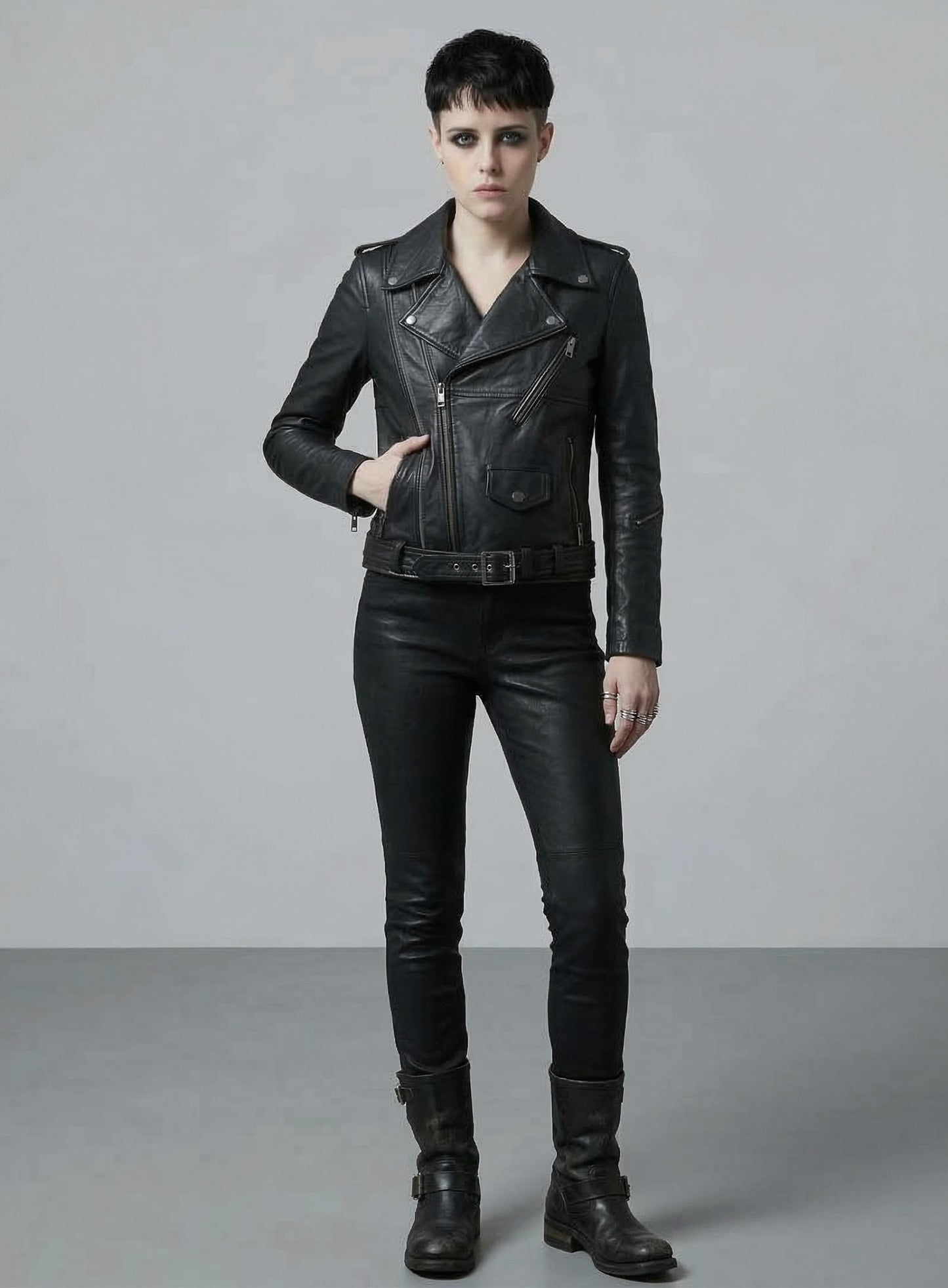 Claire Foy The Girl in the Spider's Web Leather Jacket