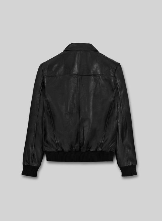 Classic Bomber Leather Jacket
