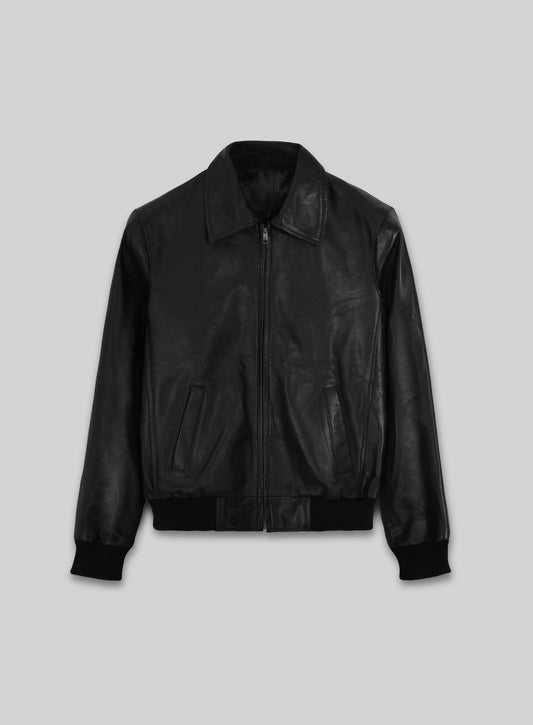 Classic Bomber Leather Jacket