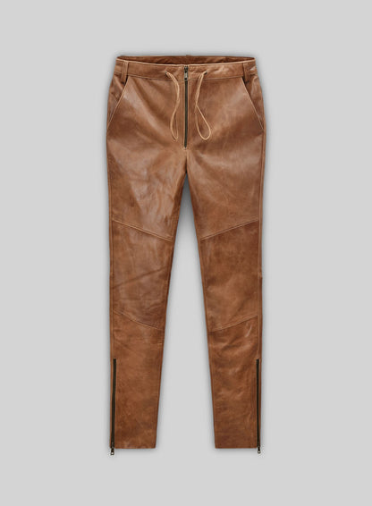 Cognac Ricky Martin Leather Pants