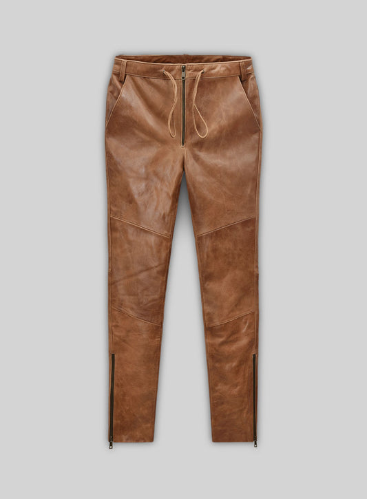 Cognac Ricky Martin Leather Pants