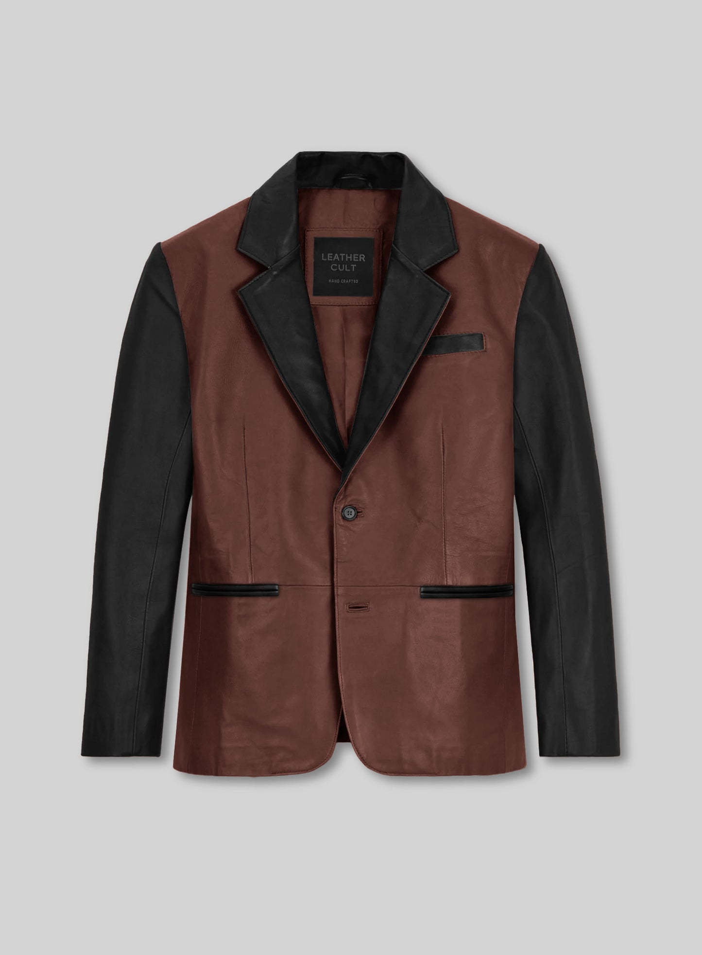 Colorblock Leather Blazer