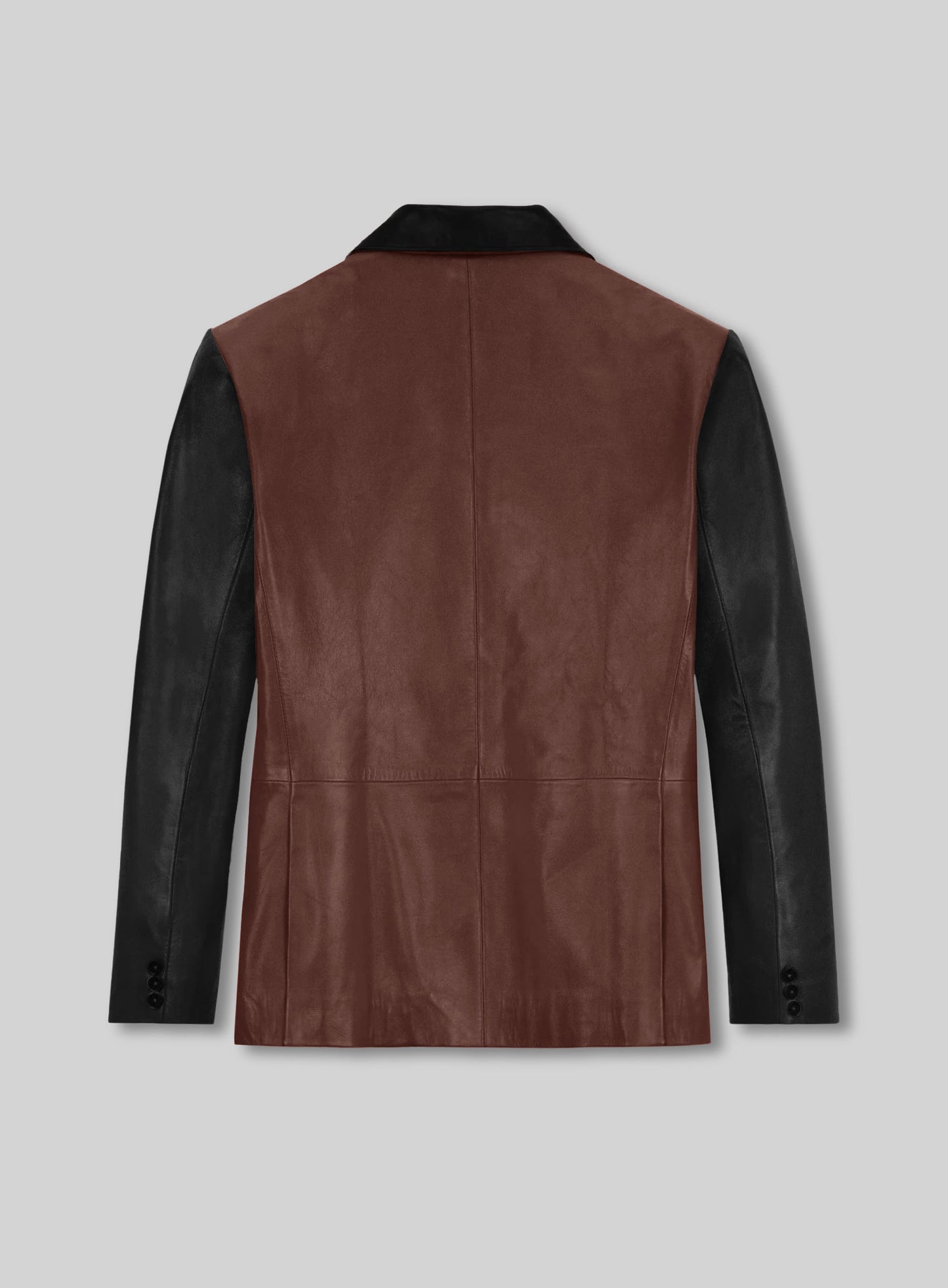 Colorblock Leather Blazer