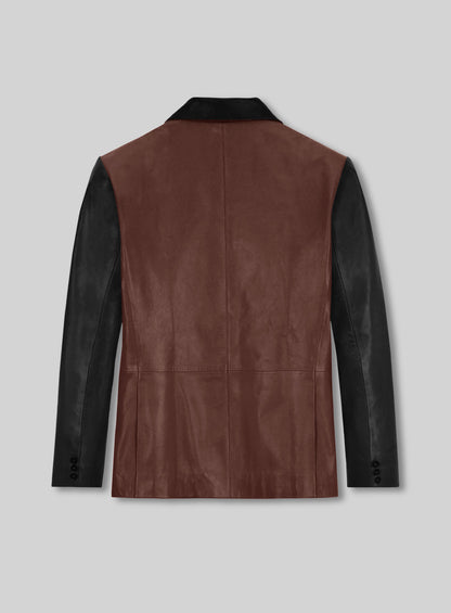 Colorblock Leather Blazer
