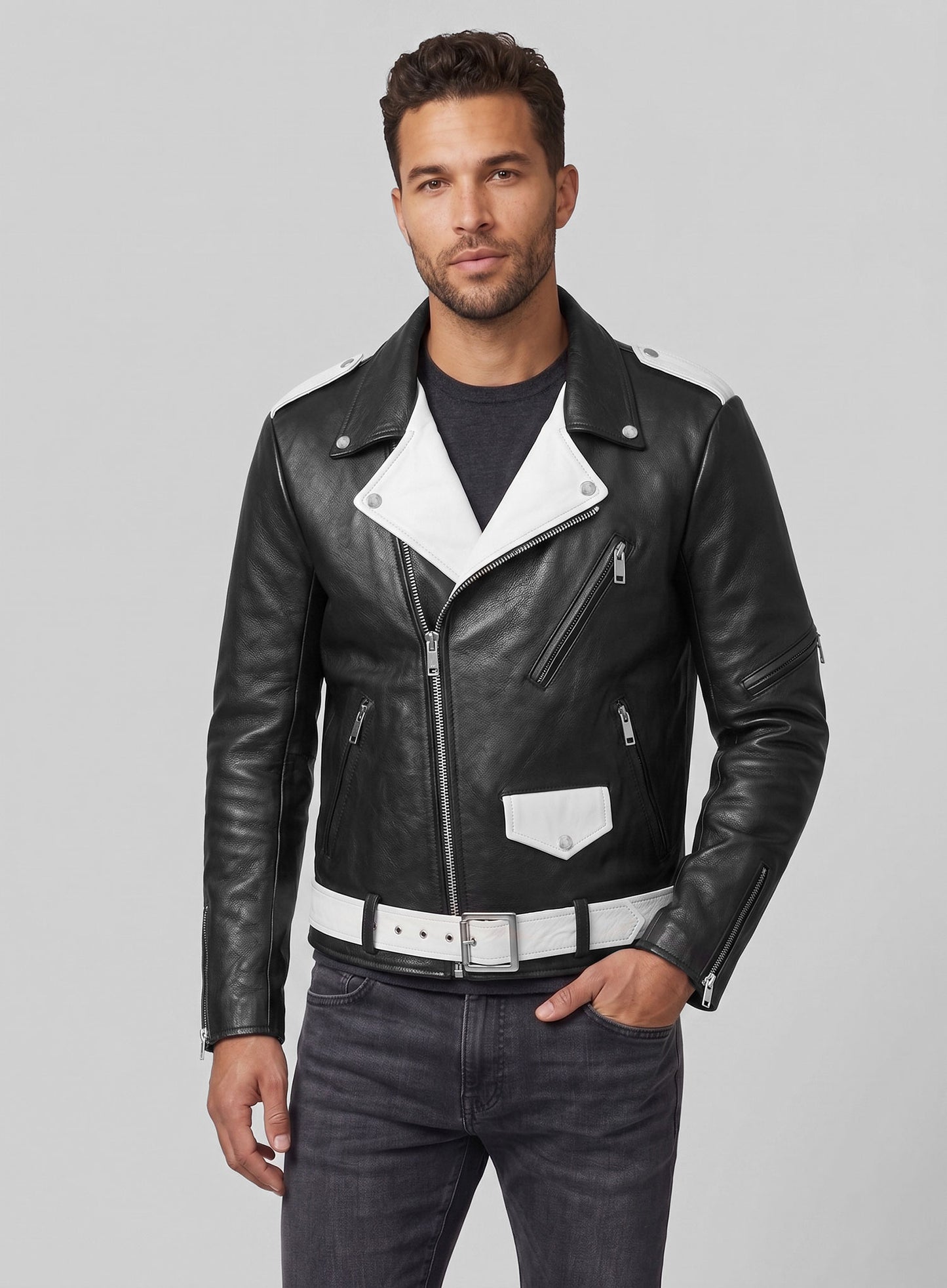 Combo Leather Jacket - # 136