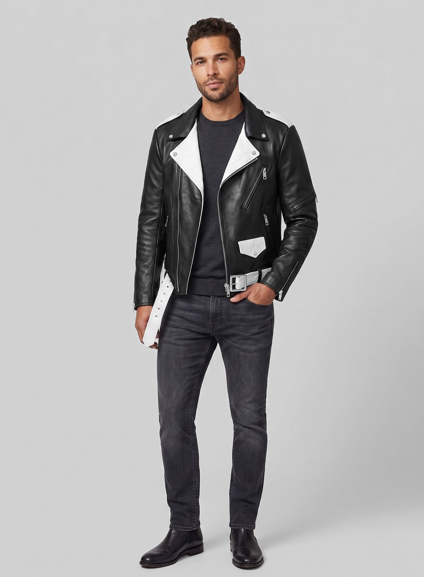 Combo Leather Jacket - # 136
