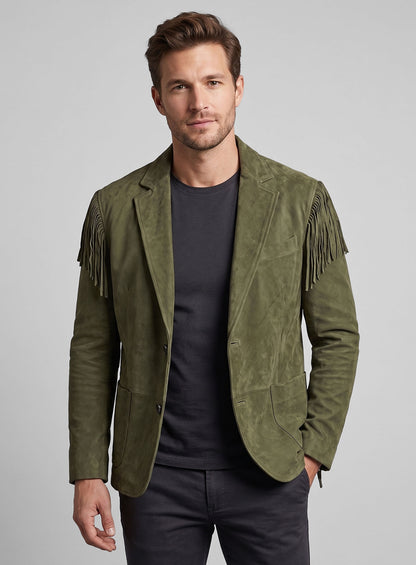 Cowboy Fringe Suede Leather blazer