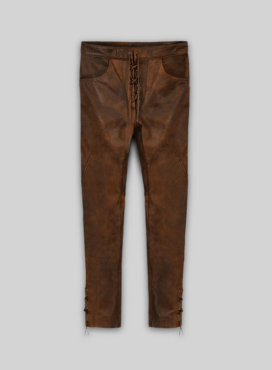 Cowboy Lace up Leather Pants