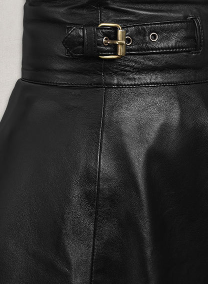 Cowboy Flare Leather Skirt - # 484 - LeatherCult