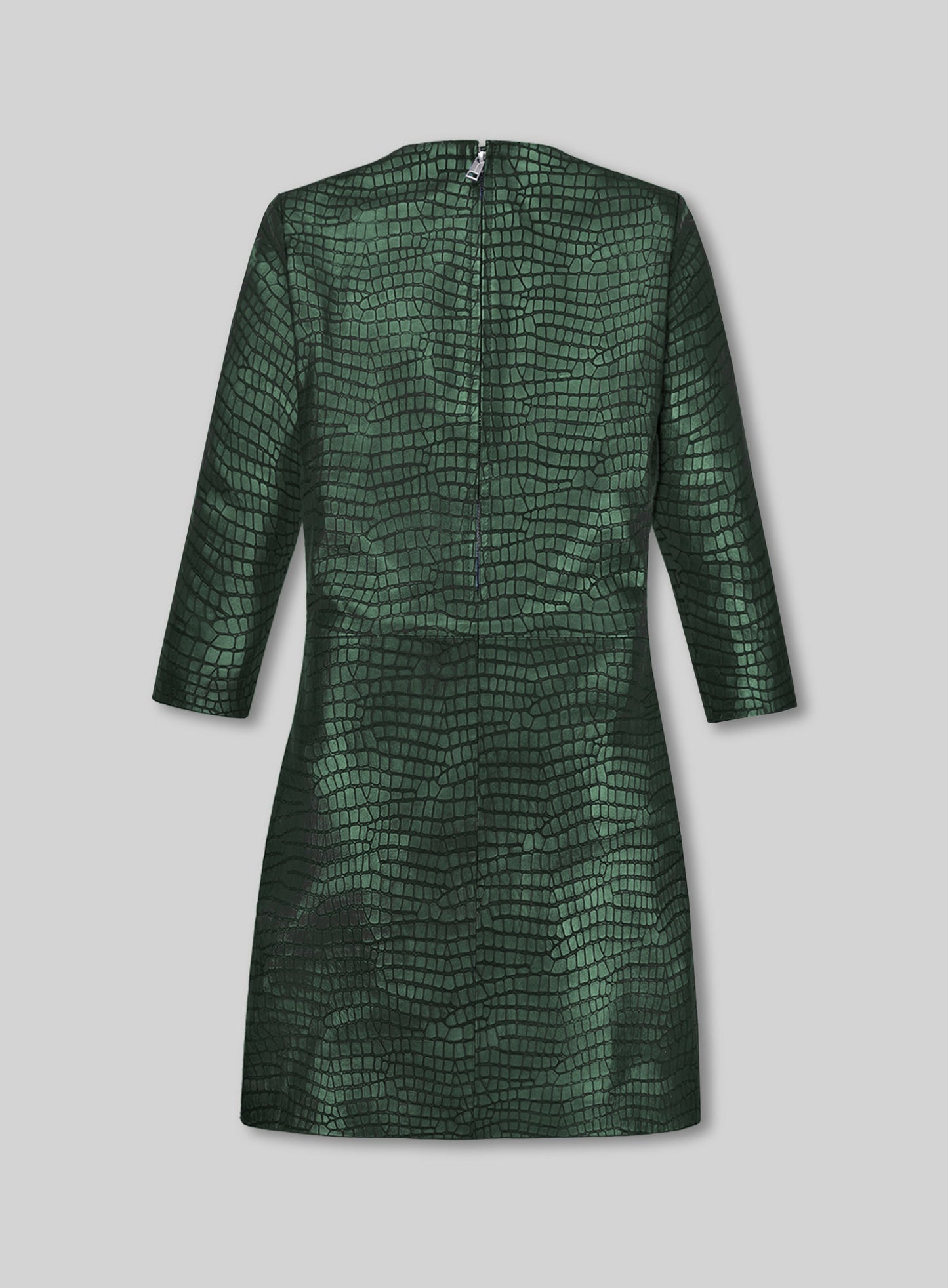 Croc Metallic Green Cacoon Leather Dress - # 757
